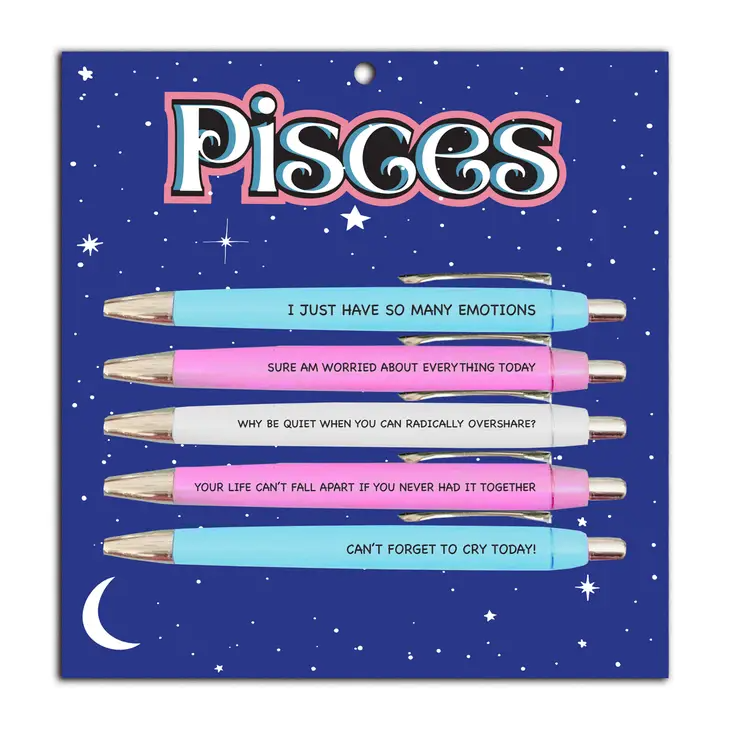 Pisces - 5 Pen Astrology Set - Mellow Monkey