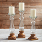 Wood and Glass Candleholder - Mellow Monkey