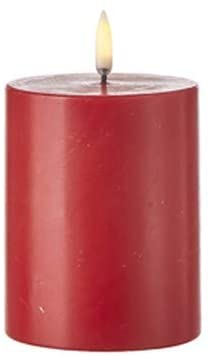 Uyuni LED Realistic Electronic Flame Wax Candle - Red - 3-in x 4-in - Mellow Monkey
