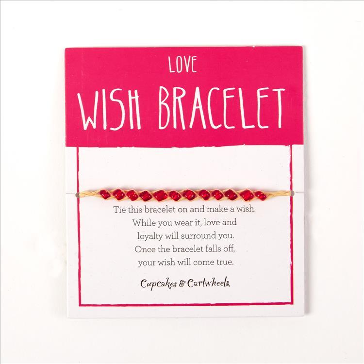 Love - Make a Wish Adjustable Wish Bracelet on Gift Card Unit - Lafite Grass/Glass Beads - Mellow Monkey