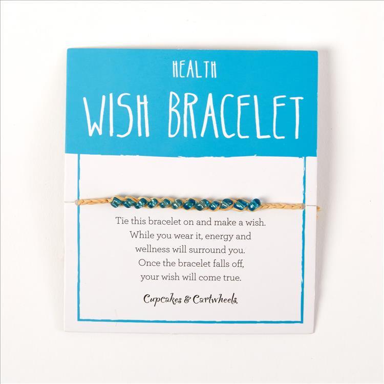 Health - Make a Wish Adjustable Wish Bracelet on Gift Card Unit - Lafite Grass/Glass Beads - Mellow Monkey