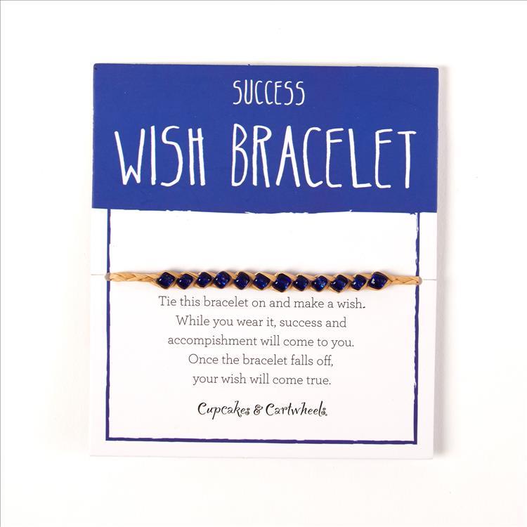 Success - Make a Wish Adjustable Wish Bracelet on Gift Card Unit - Lafite Grass/Glass Beads - Mellow Monkey