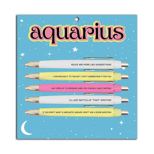 Aquarius - 5 Pen Astrology Set - Mellow Monkey