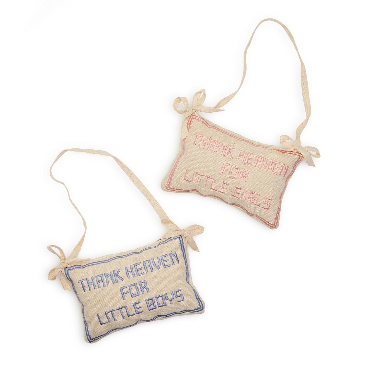 Thank Heaven For Little Girls/Boys - Pillow Door Hanger - Mellow Monkey