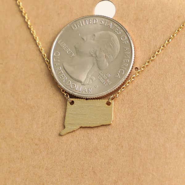 Must Have Connecticut State Necklace - Gold Tone - Mellow Monkey