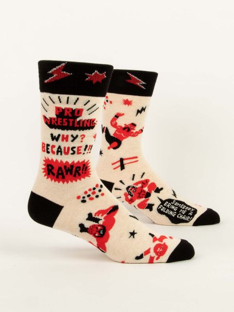 Pro Wrestling - Men's Crew Socks - Mellow Monkey