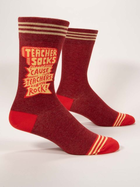 Teachin' Socks 'Cause Teachers Rock  - Men's Crew Socks - Mellow Monkey