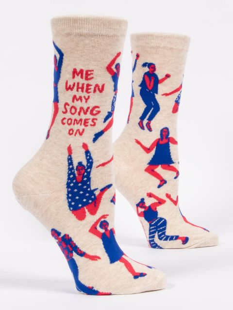 Me When My Song Comes On - Women's Crew Socks - Mellow Monkey