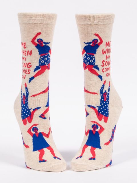 Me When My Song Comes On - Women's Crew Socks - Mellow Monkey