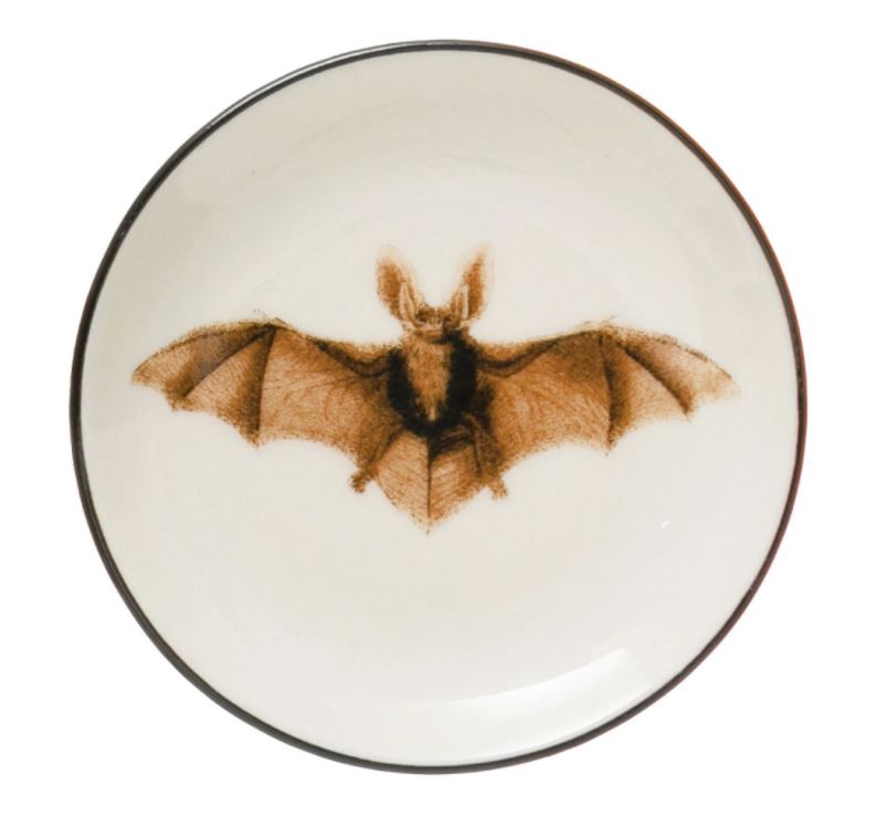 Stoneware Dish with Halloween Print - 3-in - Mellow Monkey