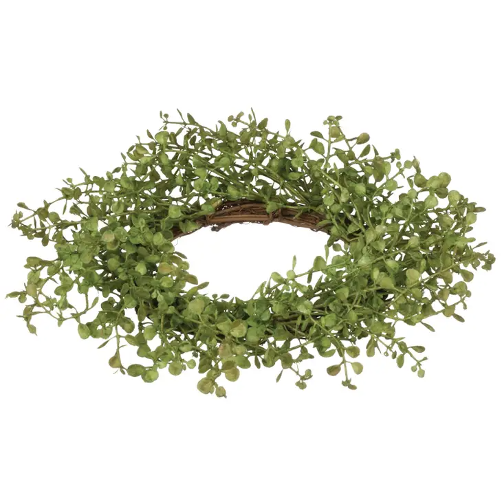 Baby Grass Accent Candle Ring Mini Wreath - 10-1/2-in - Mellow Monkey