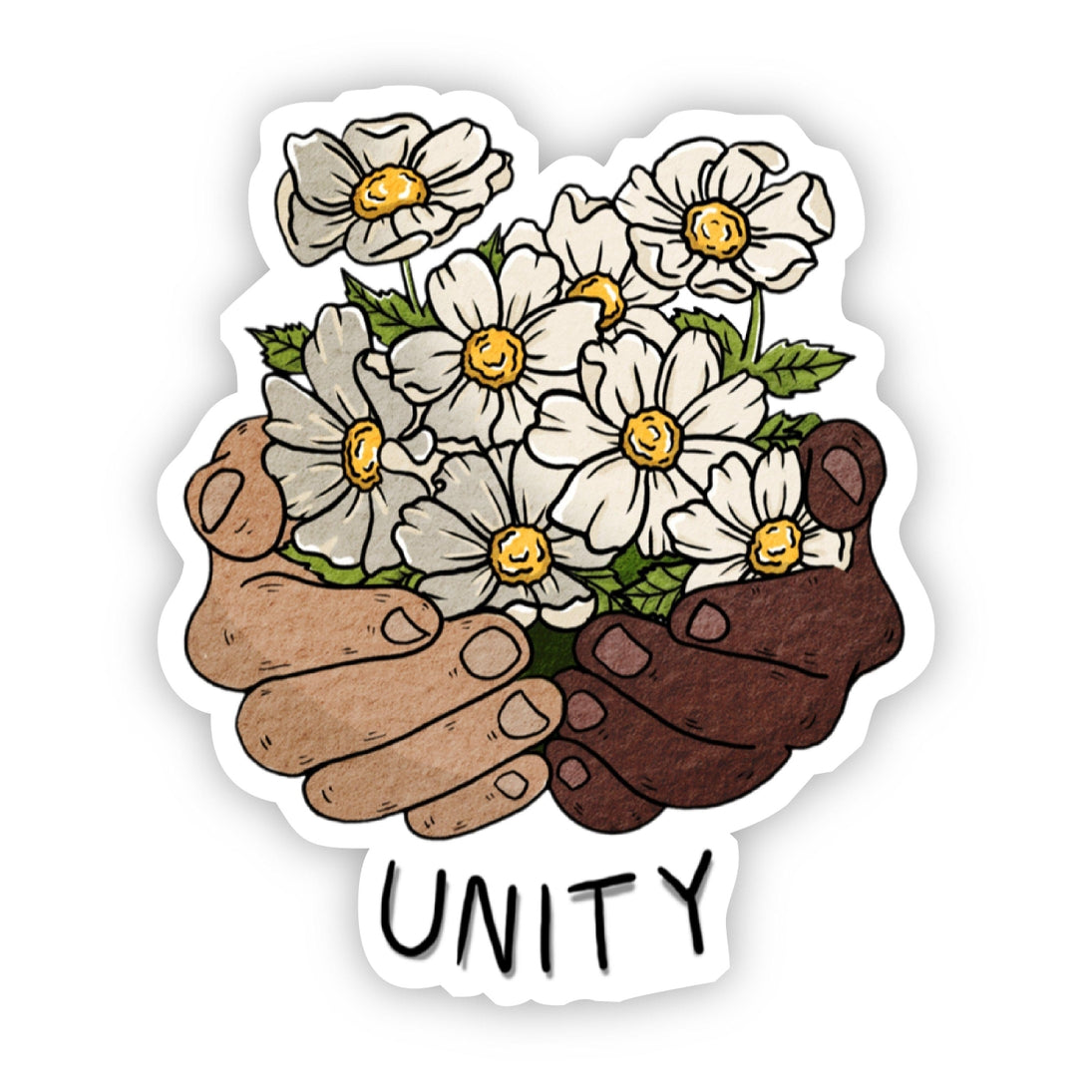 Unity Floral Hands - Vinyl Decal Sticker - Mellow Monkey