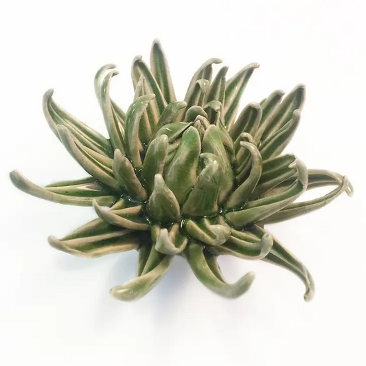 Olive Flower Ceramic Succulent Table or Wall Décor - Medium - Mellow Monkey
