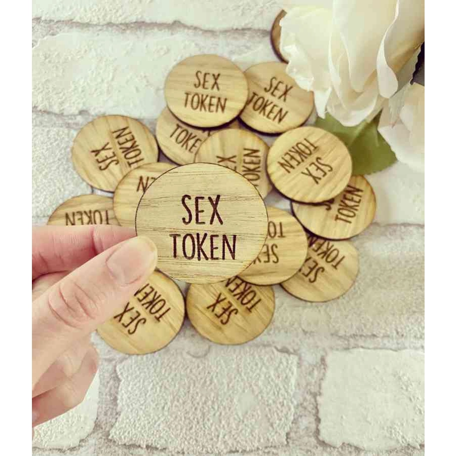 Sex Token - Wooden Token - 1.6" x 1.6" - Mellow Monkey