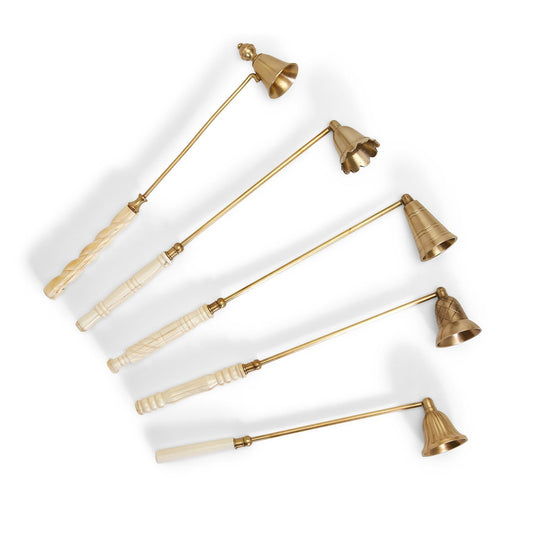 Lights Out Antiqued Gold Candle Snuffer Assorted - Brass/Bone/Resin - Mellow Monkey