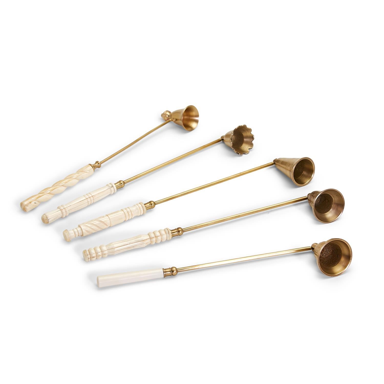 Lights Out Antiqued Gold Candle Snuffer Assorted - Brass/Bone/Resin - Mellow Monkey