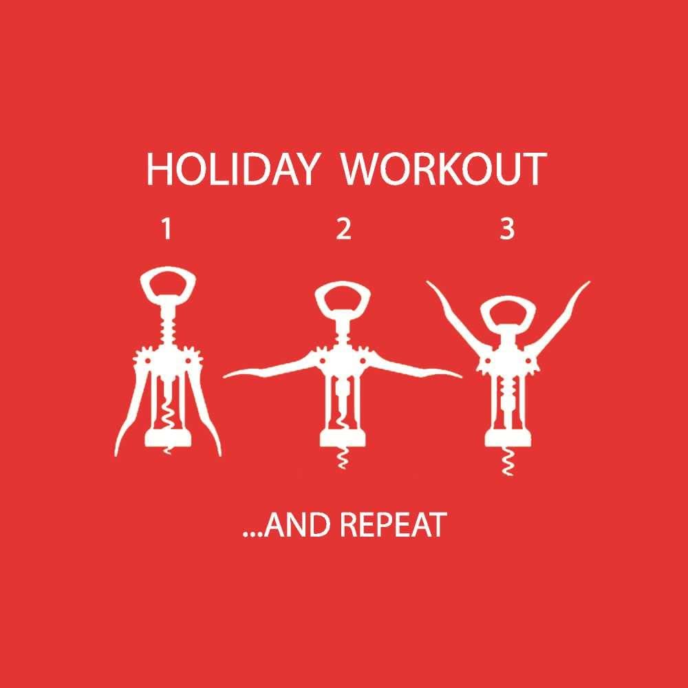 Holiday Workout (Wine Opener) - Cocktail Beverage Napkins 20-Ct - Mellow Monkey