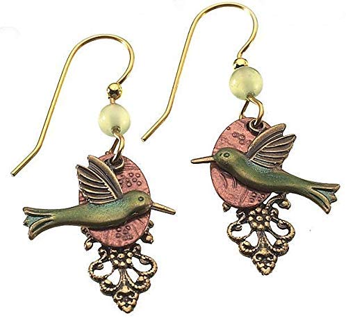 Silver Forest Hummingbird Dangle Earrings - Mellow Monkey