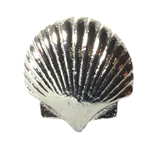 Vintage Seascape Shell Drawer Cabinet Cupboard Pull Knob (Scallop Shell - Silver/Pewter) - Mellow Monkey