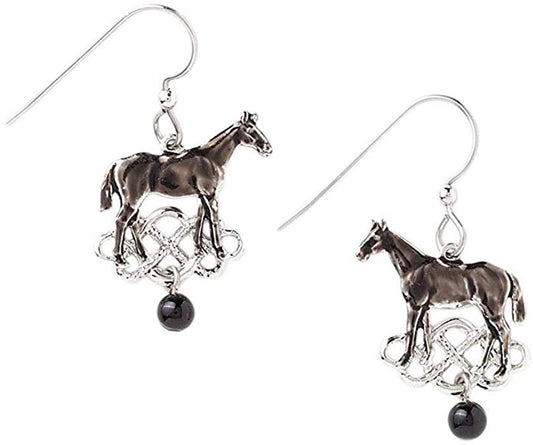 Silver Forest Silvertone Horse Dangle Earrings - Mellow Monkey