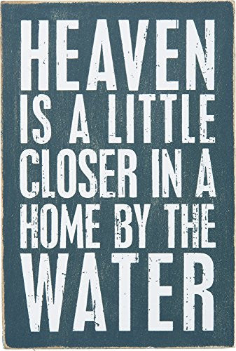 Heaven Is Closer In A Home By The Water - Mailable Wooden Greeting Post Card 6-in - Mellow Monkey