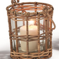 Cane Weave Tealight Candle Holder Lantern with Handle - 4-1/4-in - Mellow Monkey