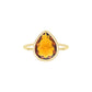 Amber Crystal Pear Ring in 14k - Size 8 - Mellow Monkey