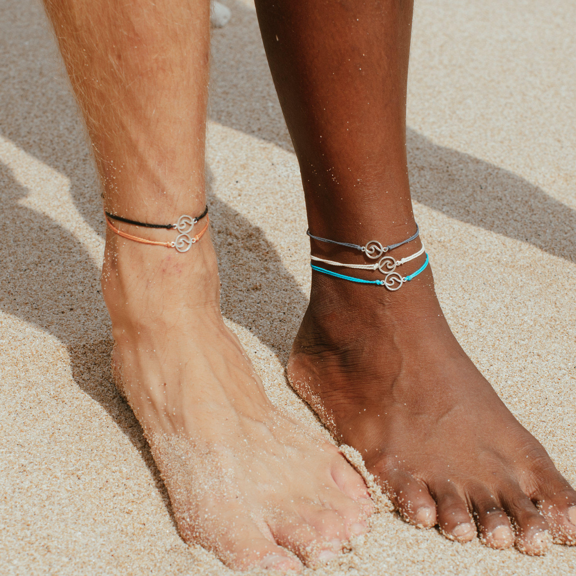 Kuta Wave Handmade Surf Anklet -  Black - Mellow Monkey