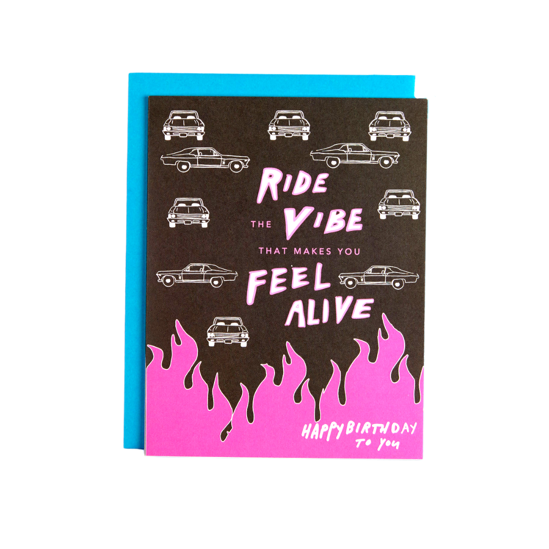 Ride The Vibe That Makes You Feel Alive - Happy Birthday To You Greeting Card - Mellow Monkey