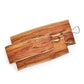 Live Edge Artisanal Acacia Wood Cutting and Charcuterie Long Board with Iron Handle - Mellow Monkey