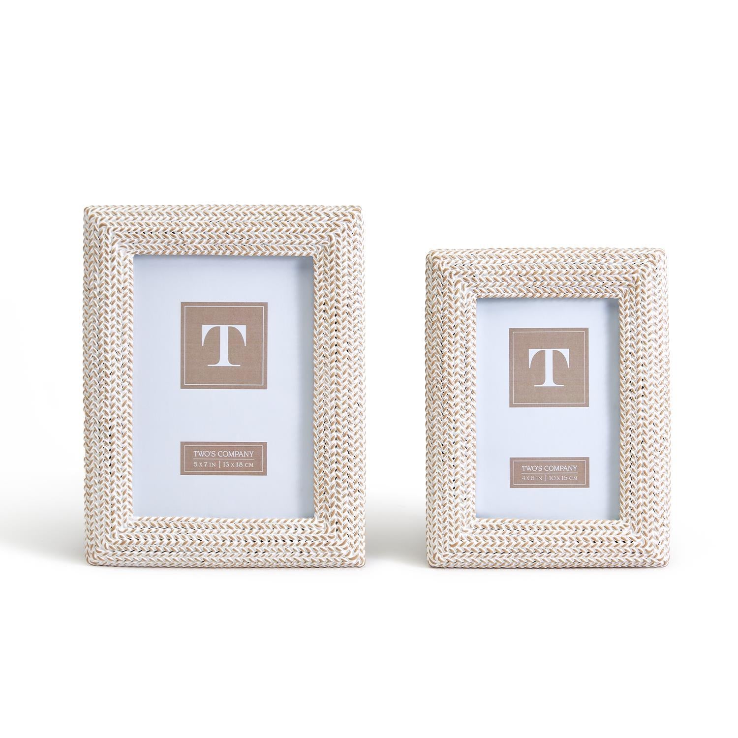 Dream Weaver Neutral Woven Patterned Picture Photo Frame - Mellow Monkey