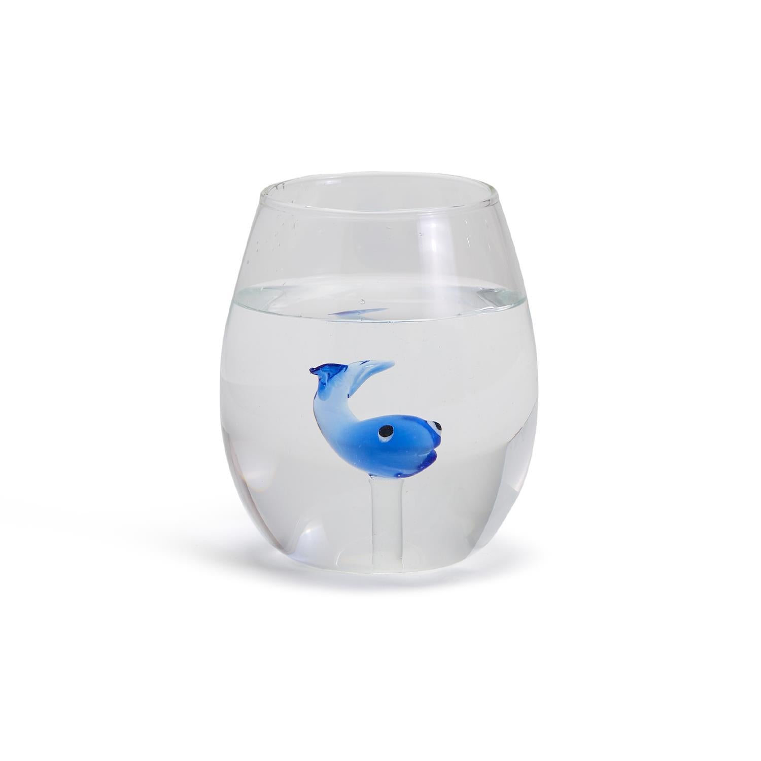 Blue Whale Stemless Wine Glass - 20-oz. - Mellow Monkey