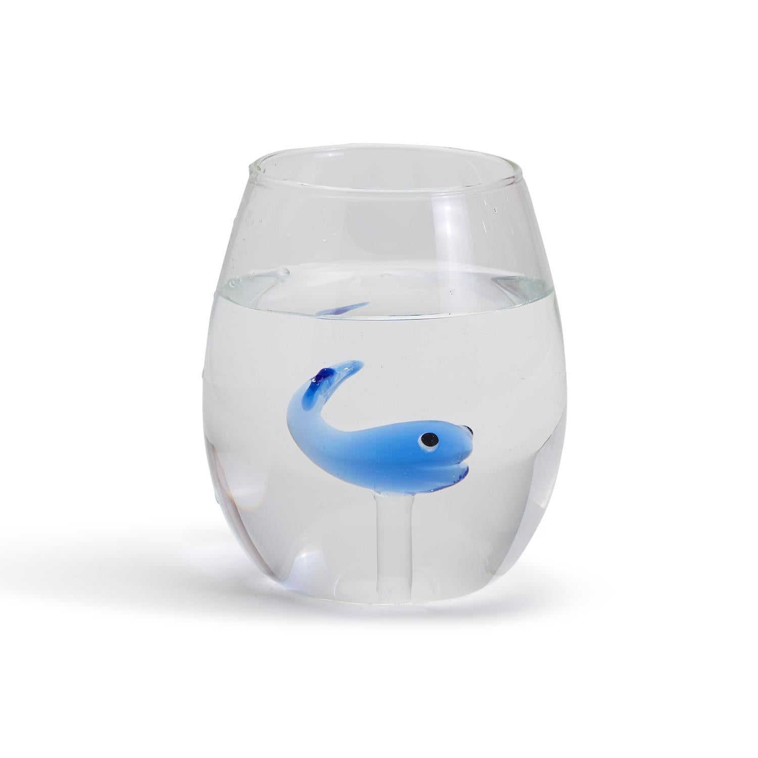Blue Whale Stemless Wine Glass - 20-oz. - Mellow Monkey