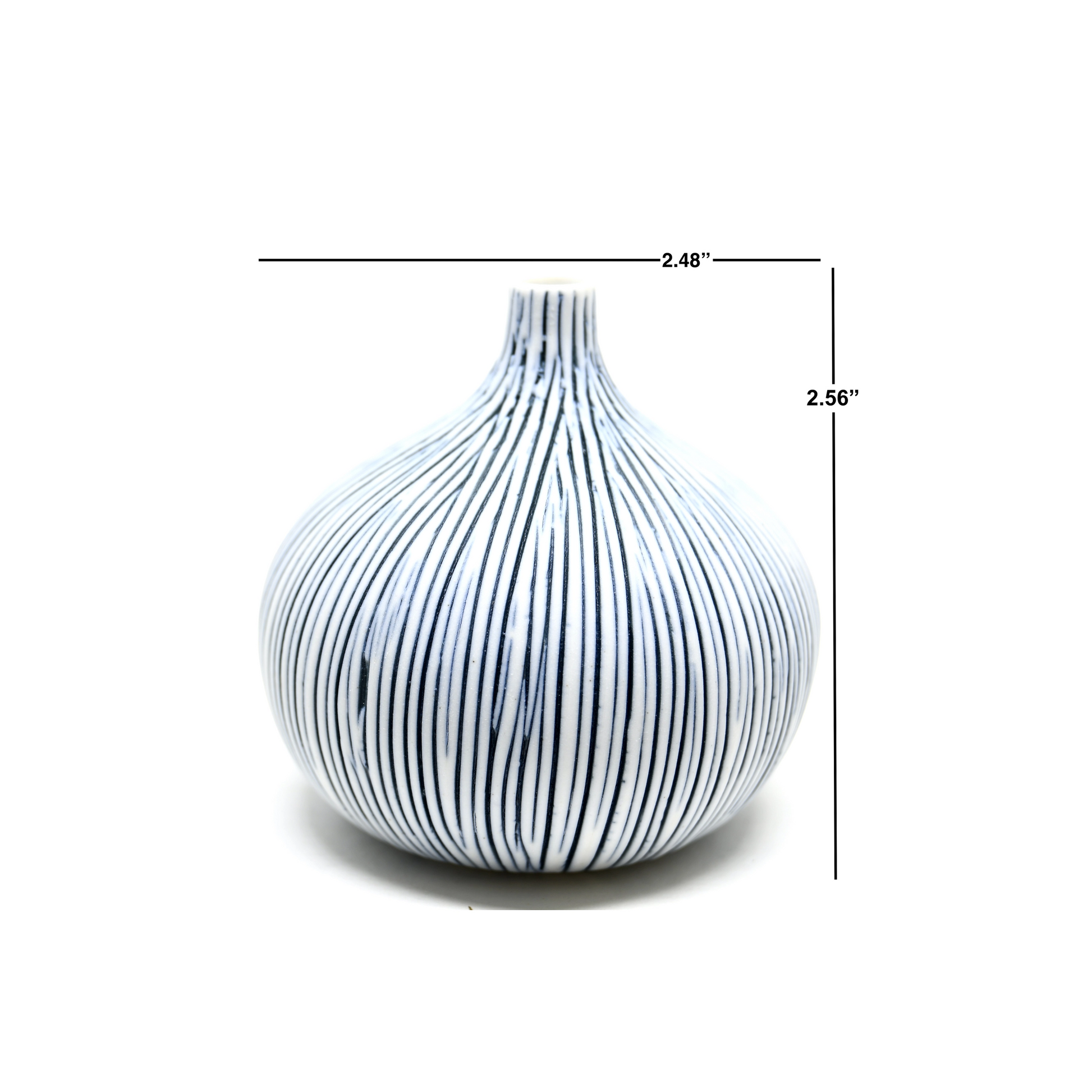 Porcelain Bud Vase - Fine Blue Stripes - Mellow Monkey