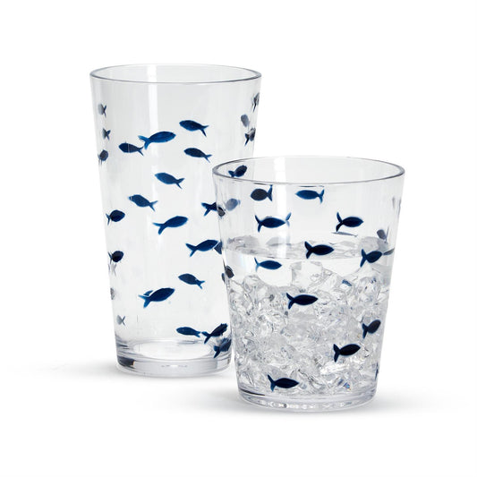 Blue Fish Acrylic Drinking Glass - Mellow Monkey