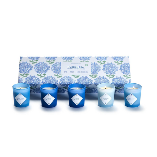 Hydrangea Scented Votive Candles - Boxed Set of 5 - Mellow Monkey