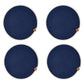 Water's Edge Set of 4 Navy Placemats with Ivory Edge and Vegan Leather - 15-in - Mellow Monkey