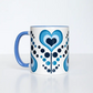 Mid Century Heart Flower Coffee Mug - Blue - Mellow Monkey