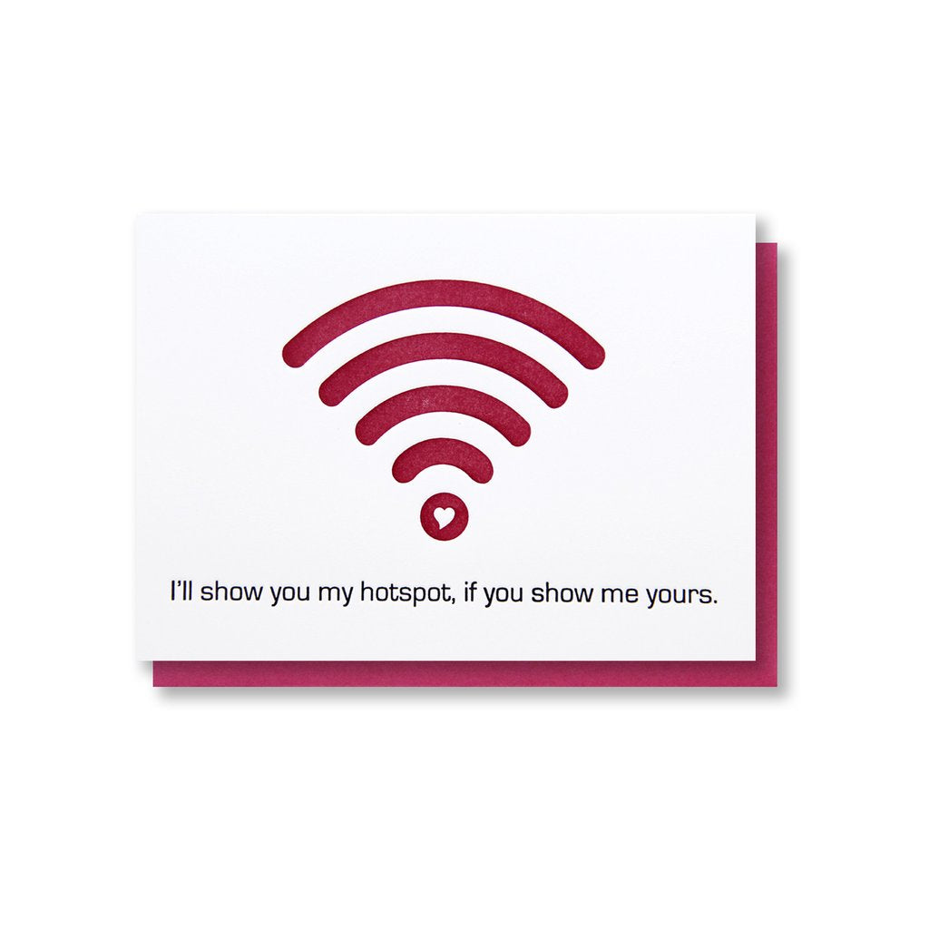 I'll Show You My Hotspot If You Show Me Yours - Love Greeting Card - Mellow Monkey