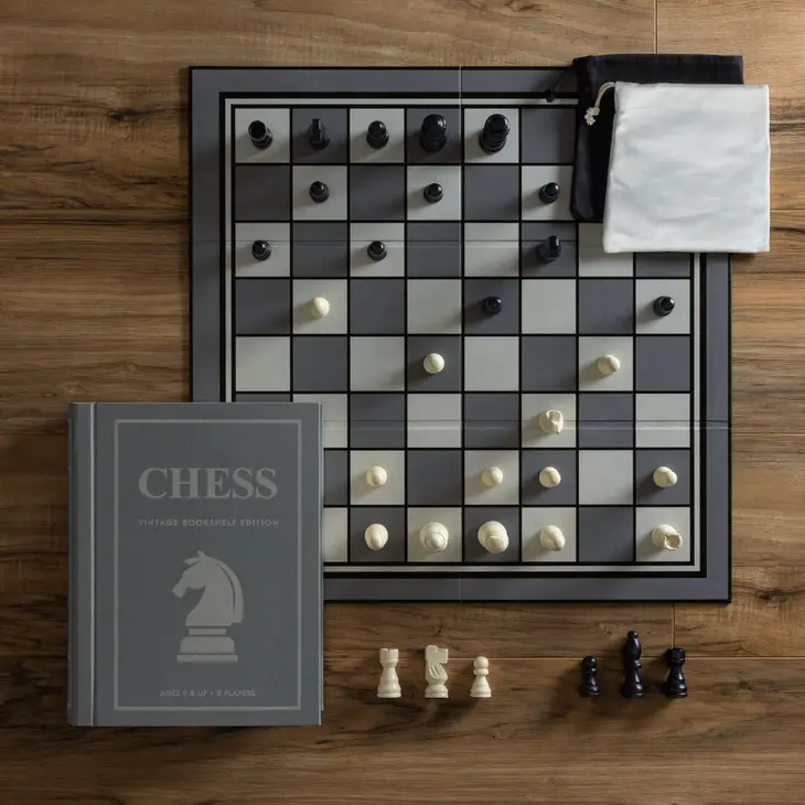 Chess - Board Game - Vintage Bookshelf Edition - Mellow Monkey