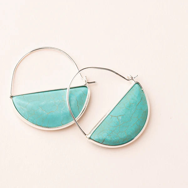 Turquoise Prism Hoop - Silver - Mellow Monkey