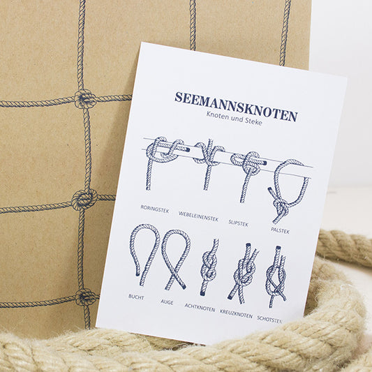 Seemannsknoten - Knoten und Steke (Sailor Knot Guide) - Postcard - Mellow Monkey