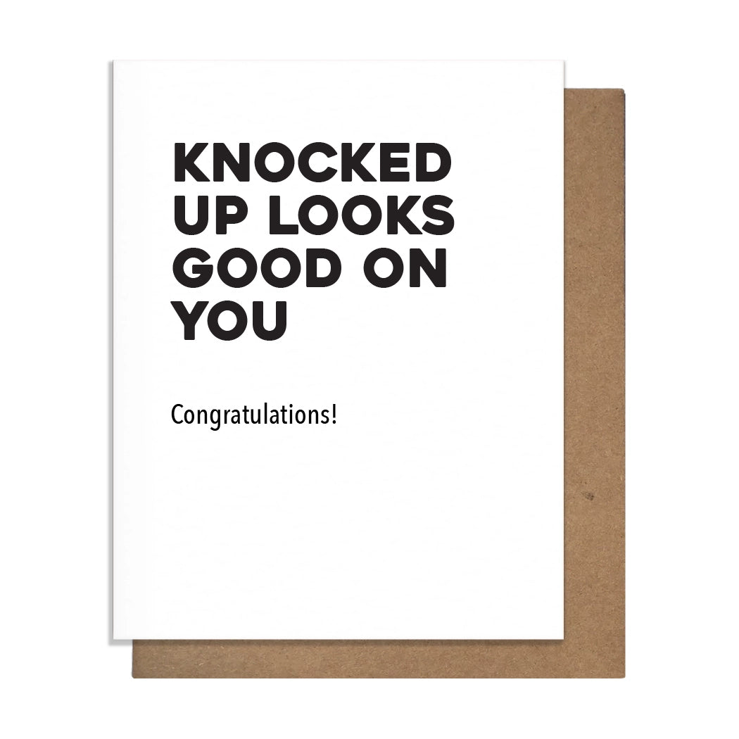 Knocked Up Looks Good On You - Baby Card - Mellow Monkey