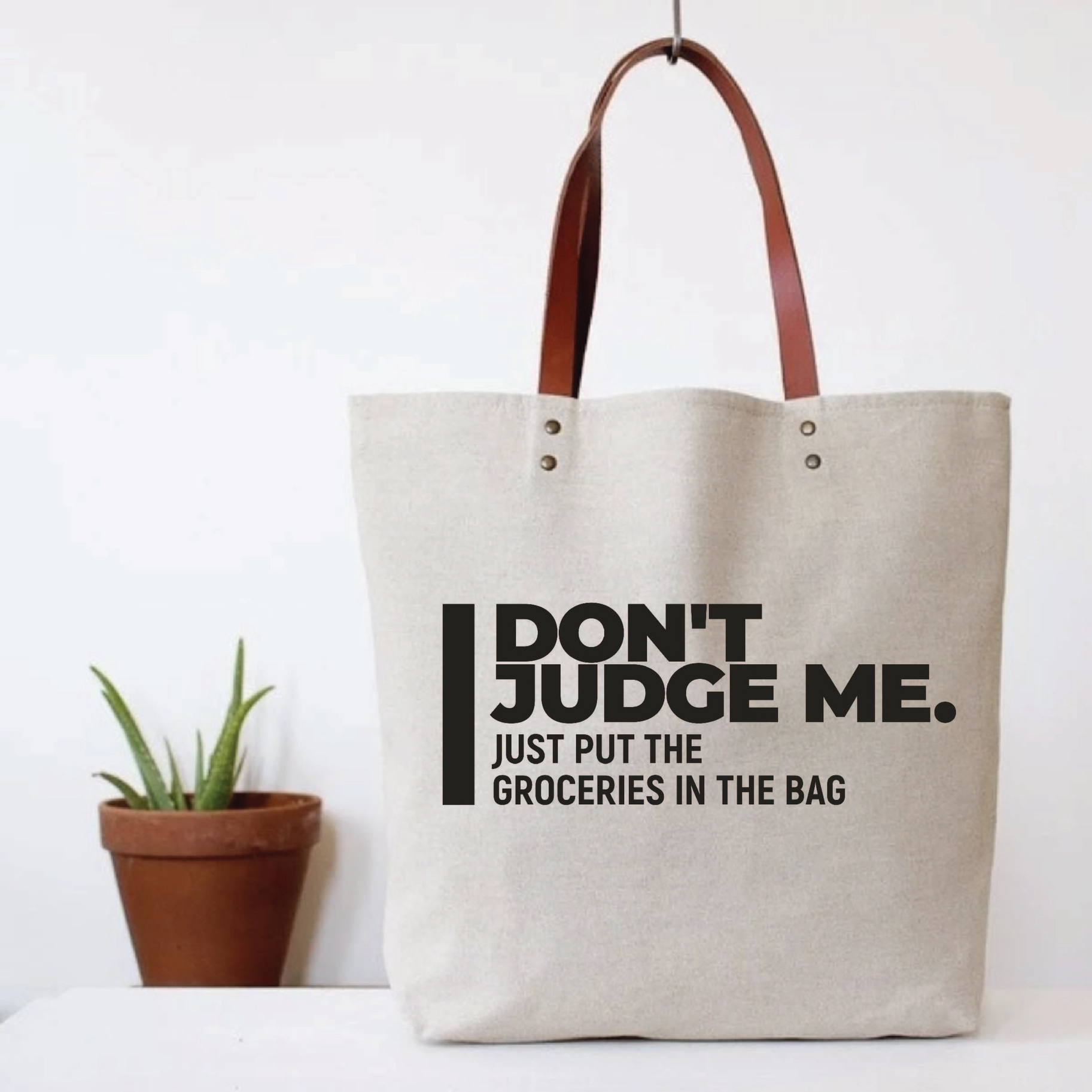 Don't Judge Me, Just Put The Groceries In The Bag Tote - Mellow Monkey