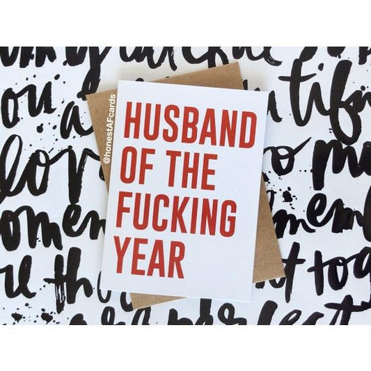 Husband Of The Fucking Year - Birthday Anniversary Greeting Card - Mellow Monkey