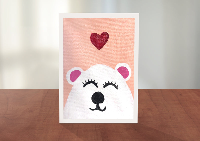 Bear with Heart Greeting Card - Mellow Monkey