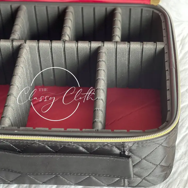 Mega Makeup Organizer Case - Quilted Black - 10-1/4-in - Mellow Monkey