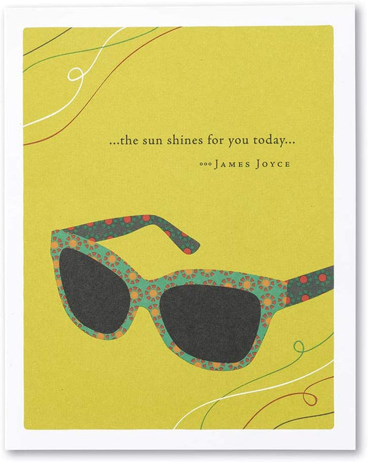 Positively Green Greeting Card - “…the sun shines for you today… ” by James Joyce - Mellow Monkey