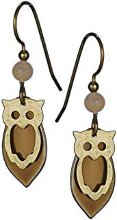 Silver Forest Goldtone Owl Dangle Earrings - Mellow Monkey
