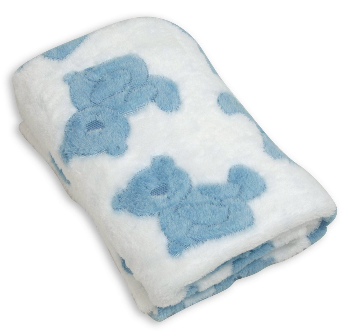 Snuggle Fleece Crib Blanket - Blue Bears - Mellow Monkey